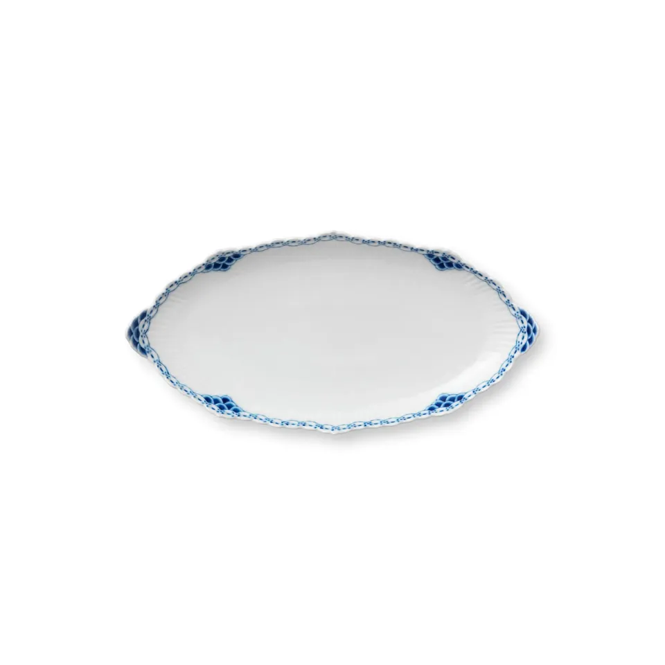 Kgl. Porcelæn Prinsesse asiet 24,5 cm blå blonde