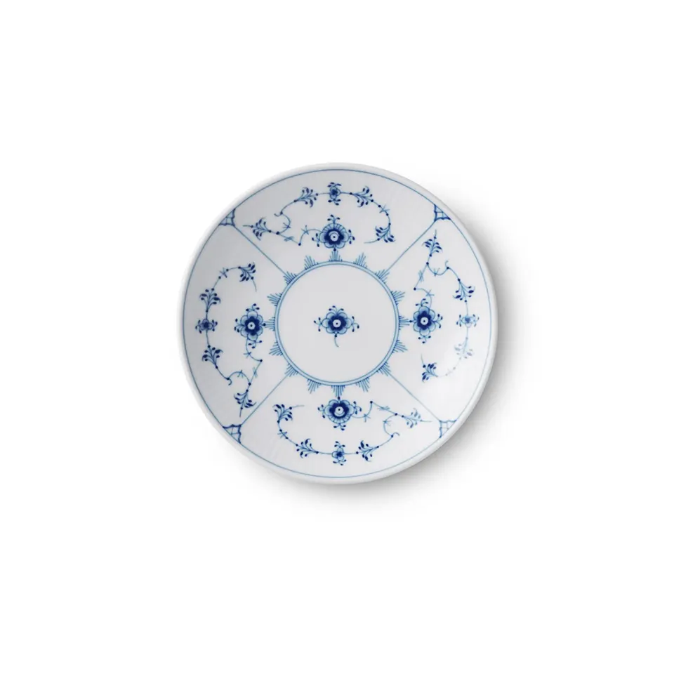 Kgl. Porcelæn Musselmalet Riflet tallerken coupe 15 cm