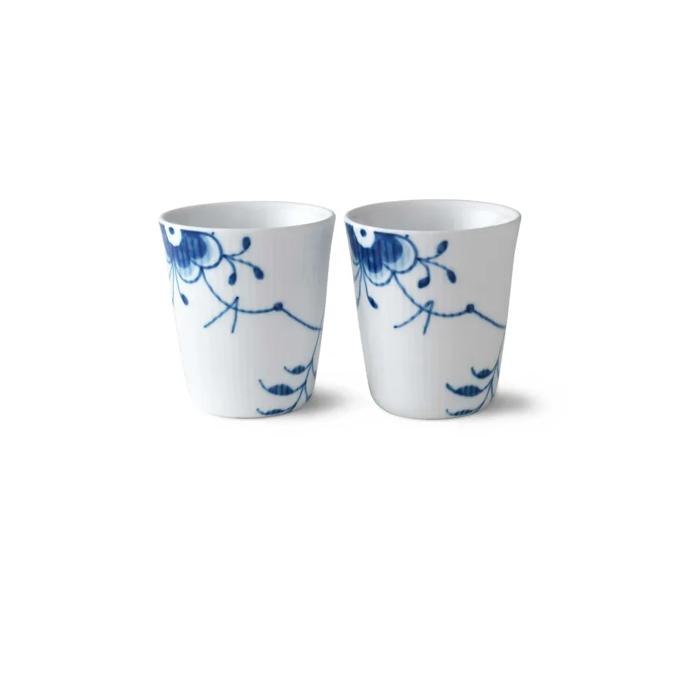 Kgl. Porcelæn Blå Mega Riflet termokrus 29 cl 2 stk porcelæn