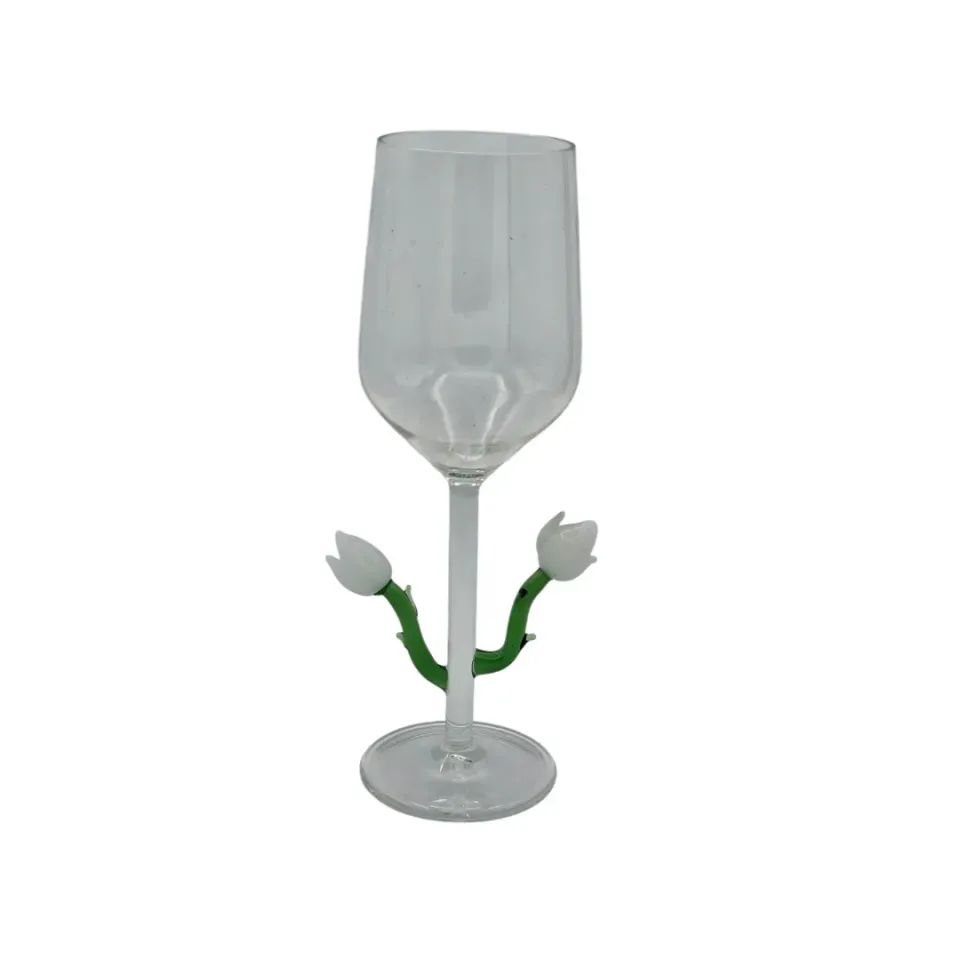 Les Ottomans Lily vinglas glas farvet elegant