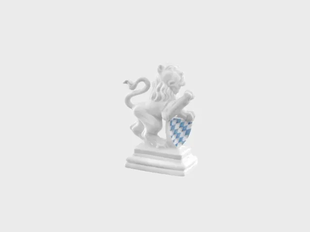 Nymphenburg Løve Pote Højre figur bemalet