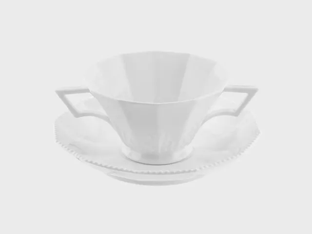 Nymphenburg Perl suppekop hvid porcelæn klassisk