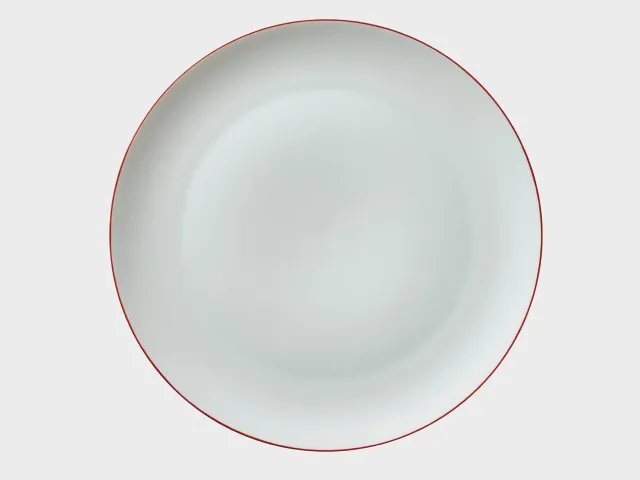 Nymphenburg Lotos Coupe tallerken 27 cm rød kant