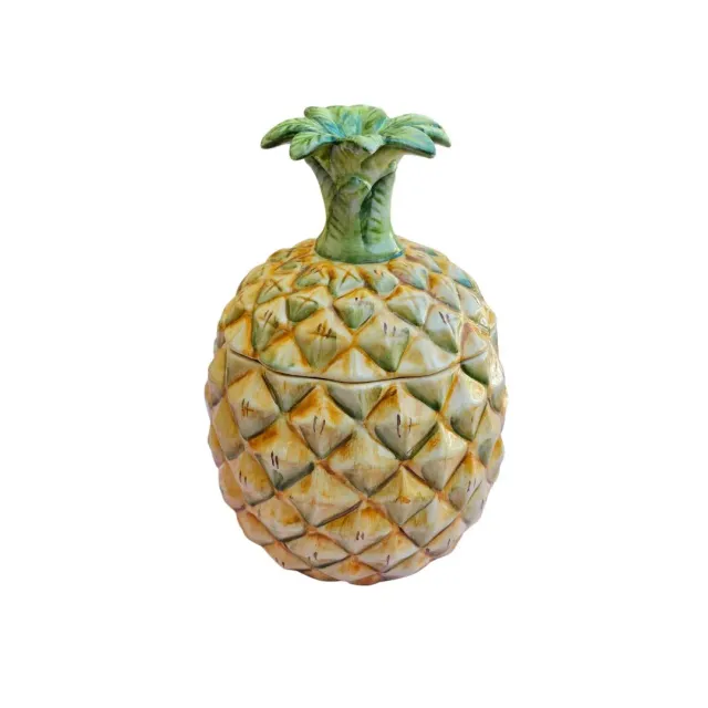 Les Ottomans Ananas æske med låg håndmalet keramik