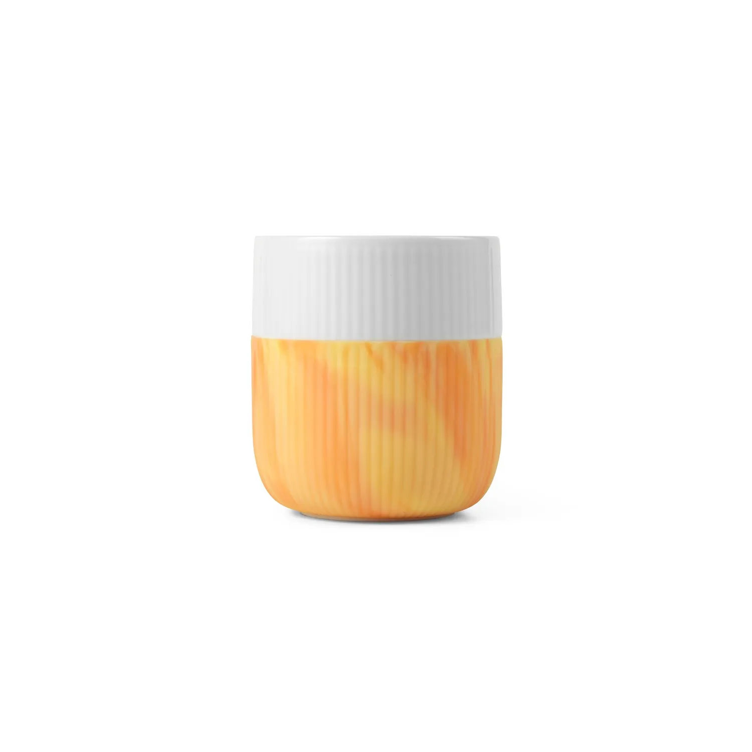 Kgl. Porcelæn Riflet Contrast Marble krus 35 cl fiery yellow