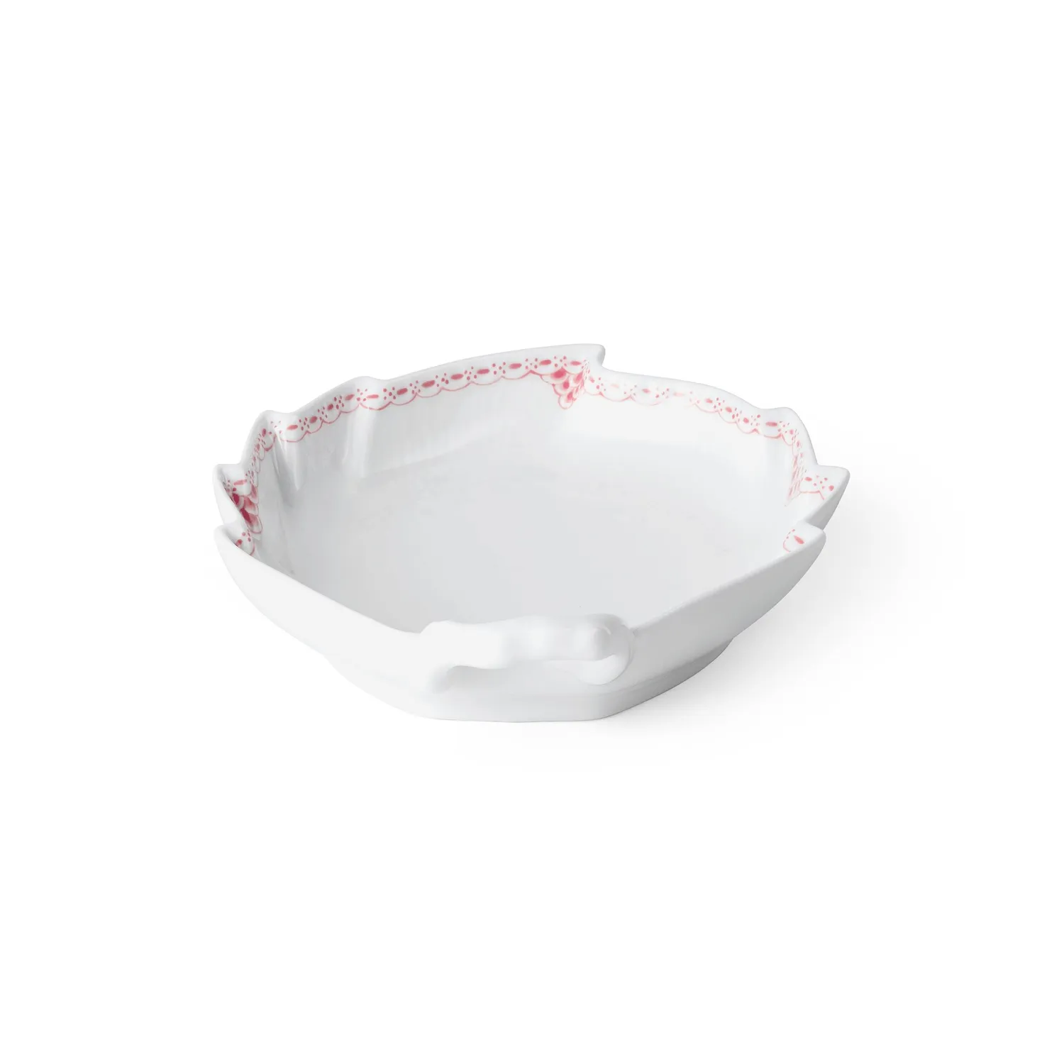 Kgl. Porcelæn Koral Blonde fad bladformet 23 cm