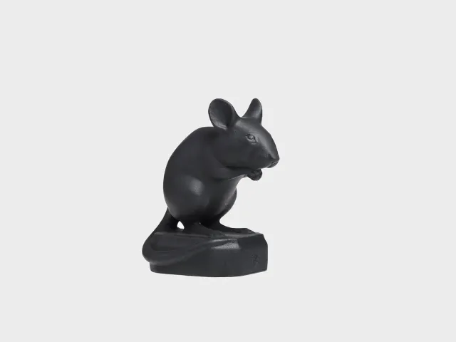 Nymphenburg Maus Karl Porcelænsfigur Sort 8 cm
