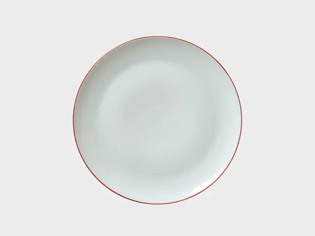 Nymphenburg Lotos rød kant tallerken 21 cm