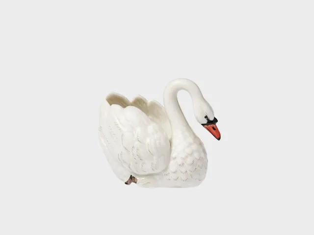 Nymphenburg Lille Svane figur hvid porcelæn