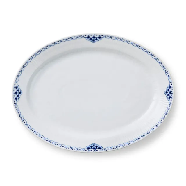 Kgl. Porcelæn Prinsesse fad 35 cm serveringsfad hvid