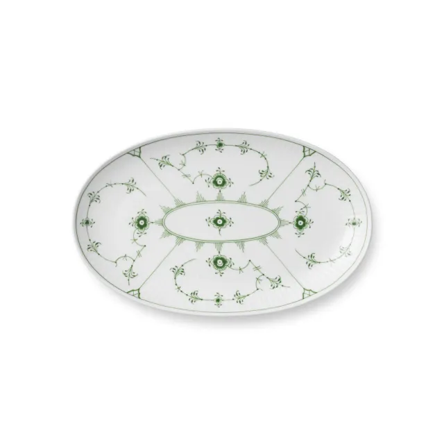 Kgl. Porcelæn Grøn Musselmalet asiet 23,5 cm porcelæn