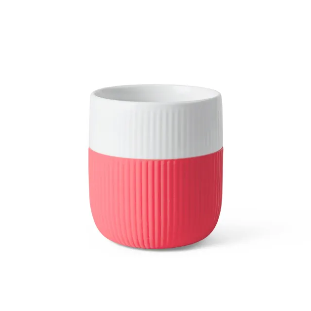 Kgl. Porcelæn Riflet Contrast krus Hibiscus 35 cl rød
