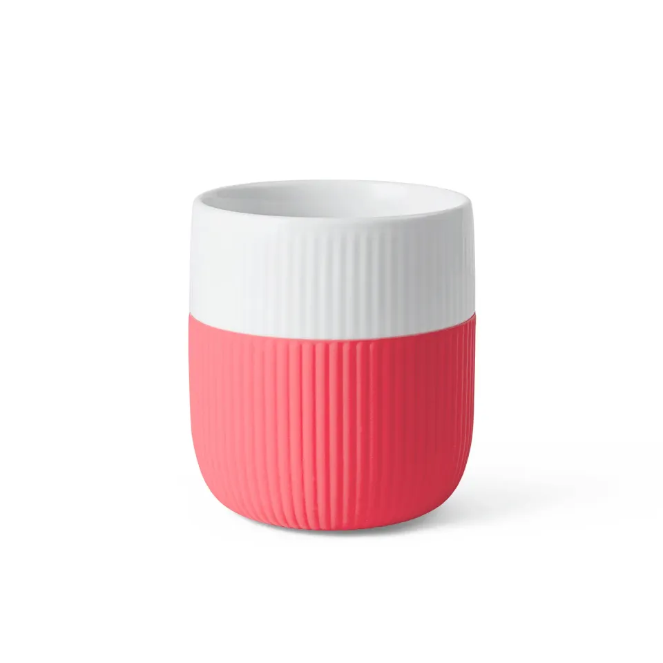 Kgl. Porcelæn Riflet Contrast krus Hibiscus 35 cl rød