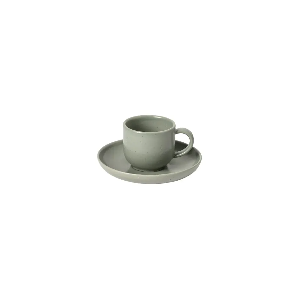 Costa Nova Pacifica kaffekop med underkop Artichoke Green mat