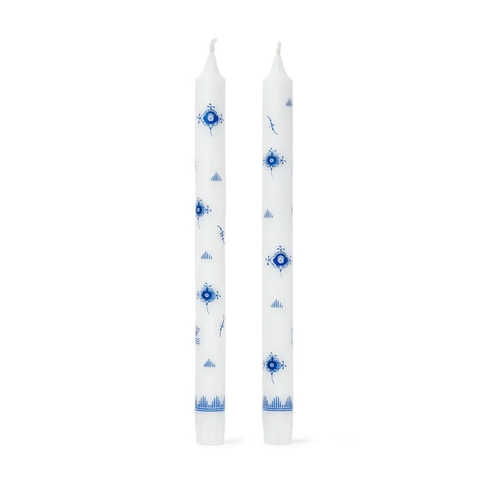 Royal Copenhagen Heritage lys 28 cm 2 stk hvid stearin