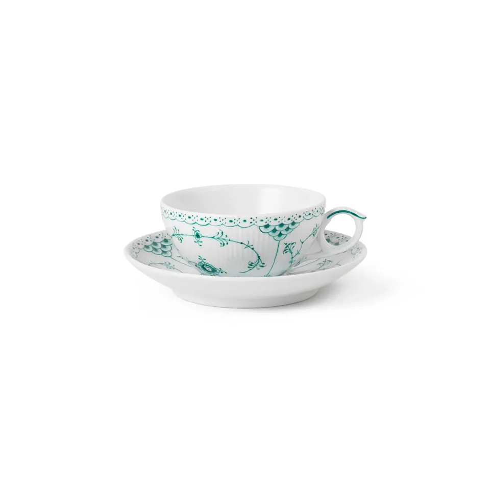 Kgl. Porcelæn Smaragd Musselmalet Halvblonde kop 20 cl