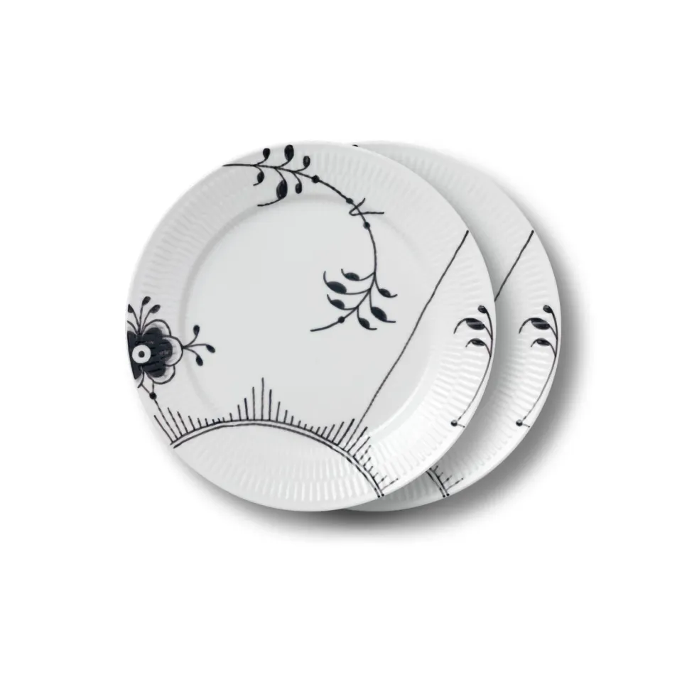 Kgl. Porcelæn Sort Mega Riflet tallerken 27 cm 2 stk dekoration 2