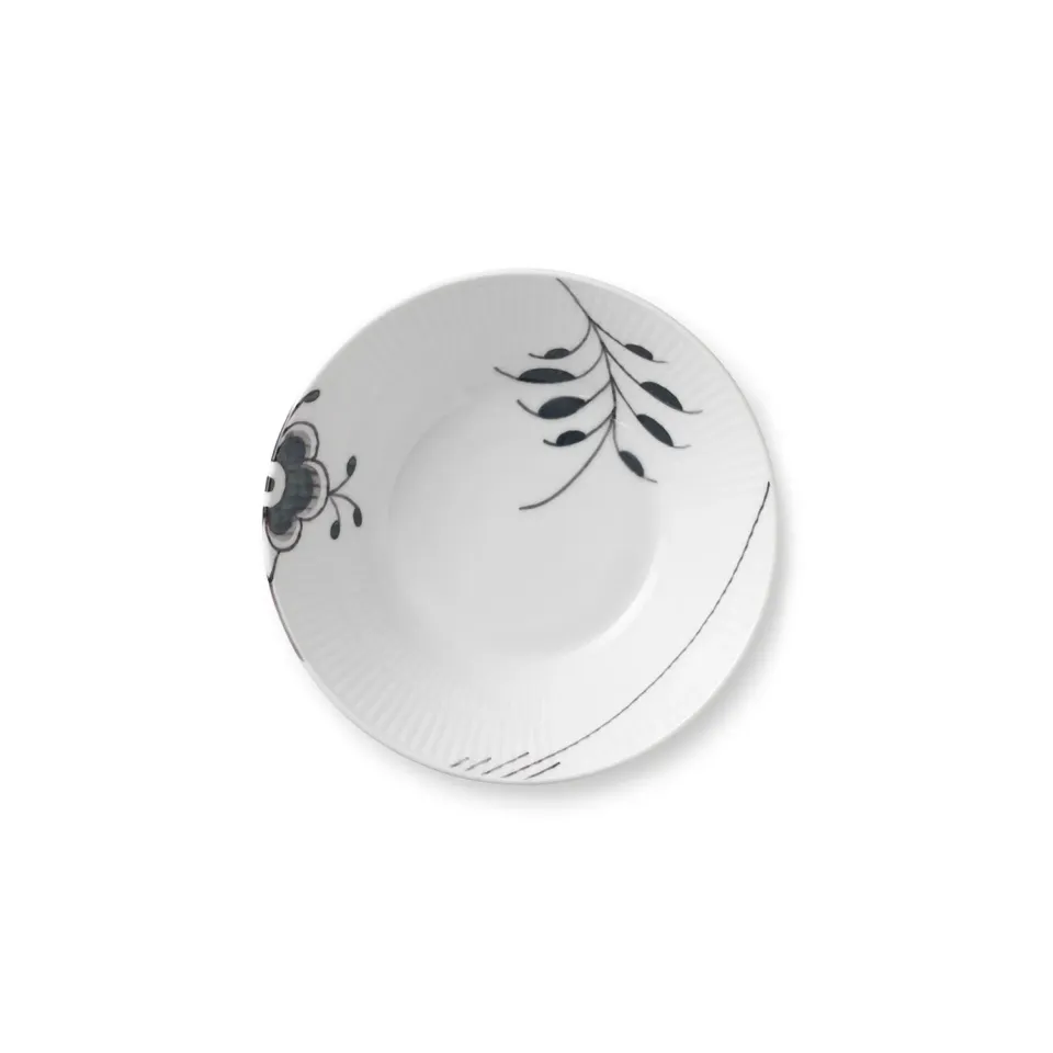Royal Copenhagen Sort Mega Riflet dyb tallerken håndmalet 17 cm