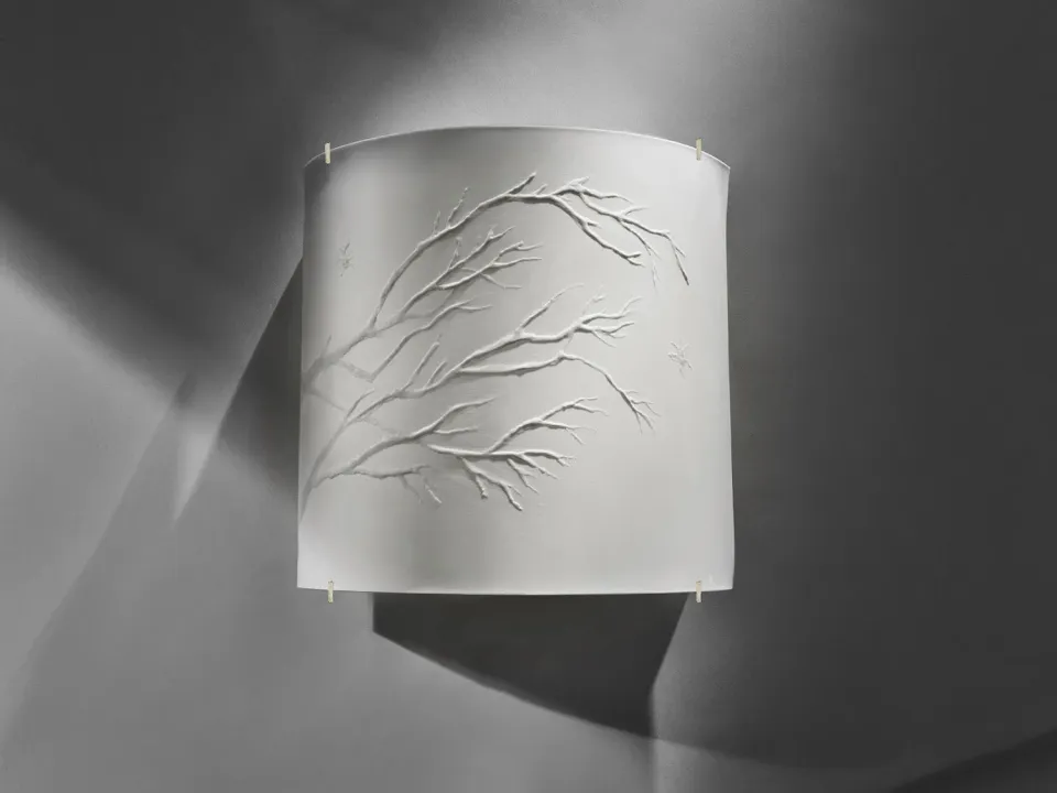 Nymphenburg Luna Relief væglampe hvid porcelæn