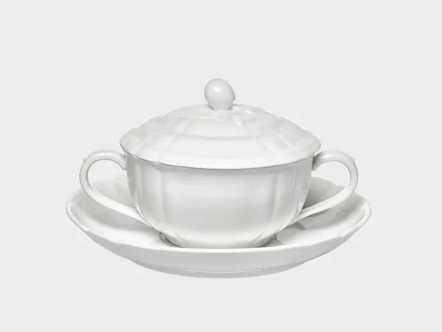 Nymphenburg Rokoko suppekop porcelæn hvid