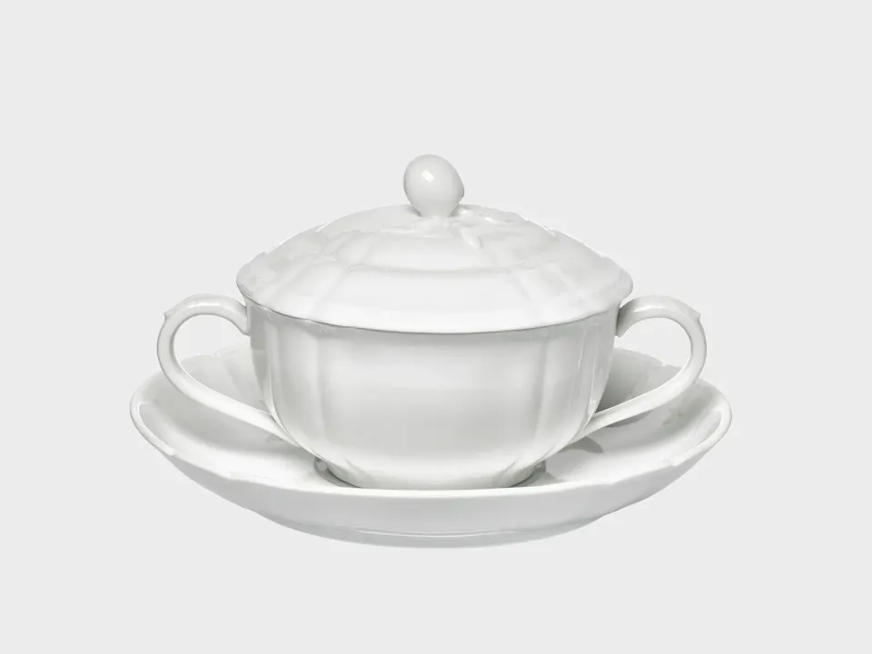 Nymphenburg Rokoko suppekop porcelæn hvid