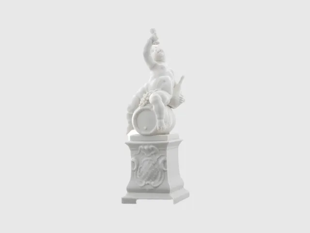 Nymphenburg Putto Bacchus figur elfenben glaseret