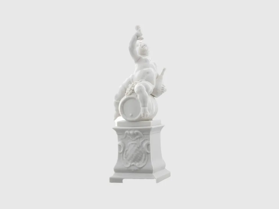 Nymphenburg Putto Bacchus figur elfenben glaseret