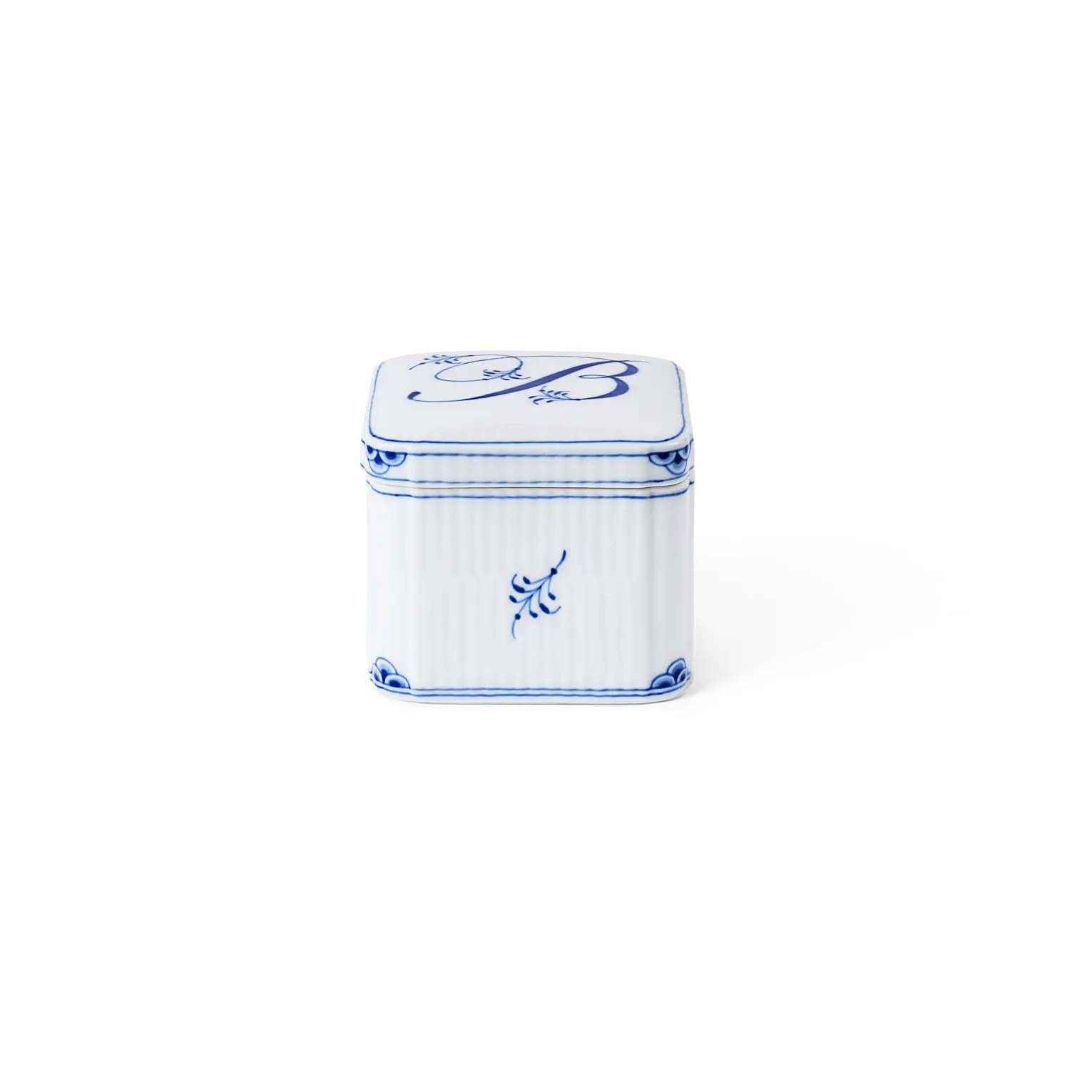 Royal Copenhagen Alfabet B bonbonniere 13 cl firkantet