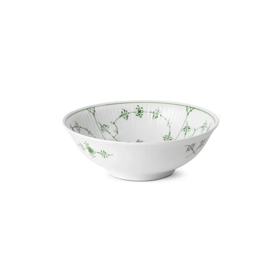 Royal Copenhagen Grøn Riflet skål 35 cl grøn porcelæn