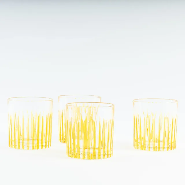 Les Ottomans CGT01 tumblerglas gult sæt 4 håndmalet