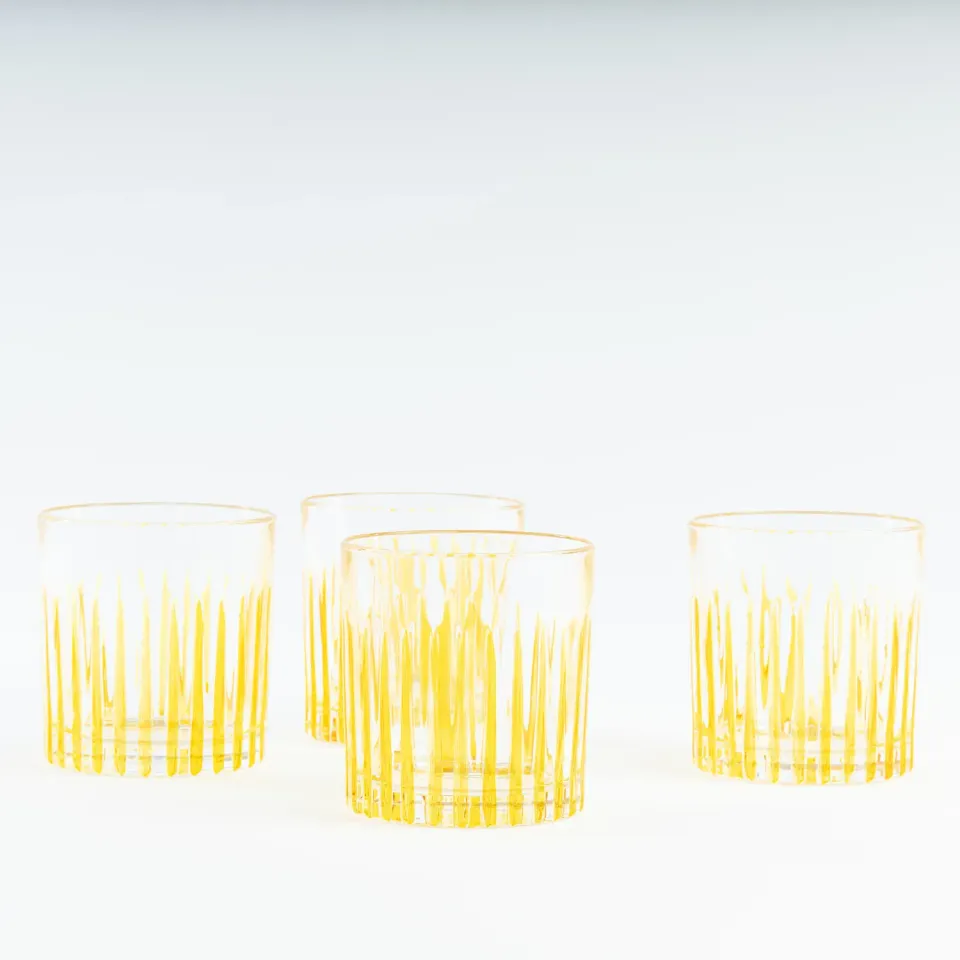 Les Ottomans CGT01 tumblerglas gult sæt 4 håndmalet