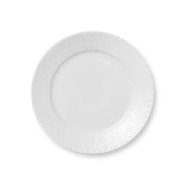 Kgl. Porcelæn Hvid Halvblonde tallerken 22 cm hvid