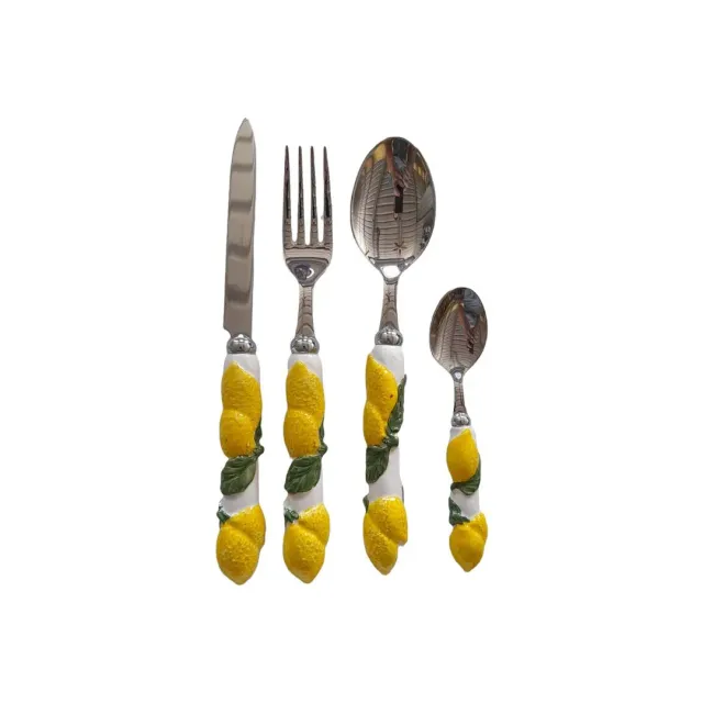 Les Ottomans Limone LMC04 bestiksæt 4 dele citron