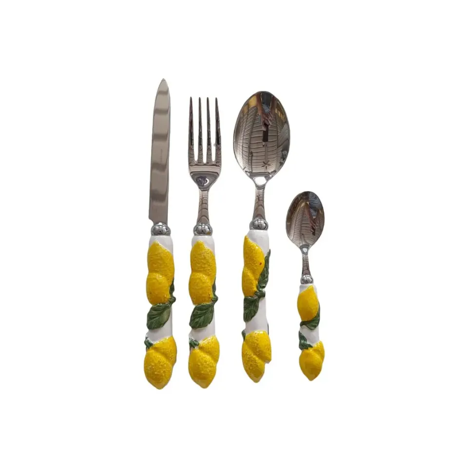 Les Ottomans Limone LMC04 bestiksæt 4 dele citron