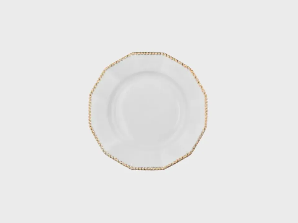 Nymphenburg Perl tallerken guld 19 cm dessert