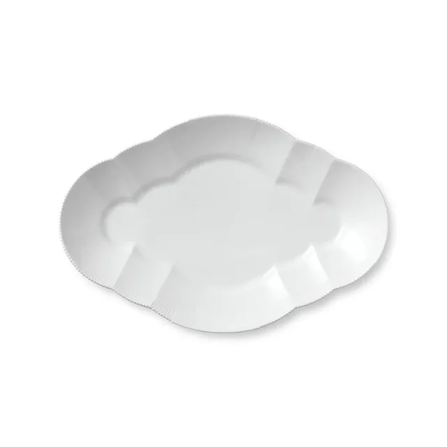 Kgl. Porcelæn Hvid Elements fad 38,5 cm serveringsfad