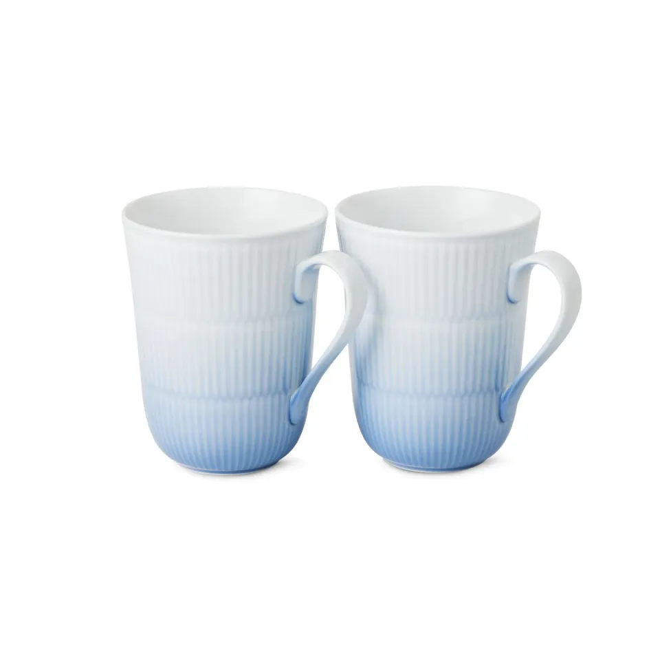 Kgl. Porcelæn Iris kop blå 36 cl 2 stk.