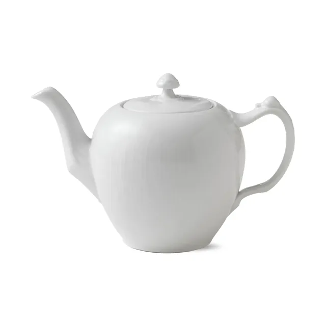 Kgl. Porcelæn Hvid Riflet tekande 100 cl hvid