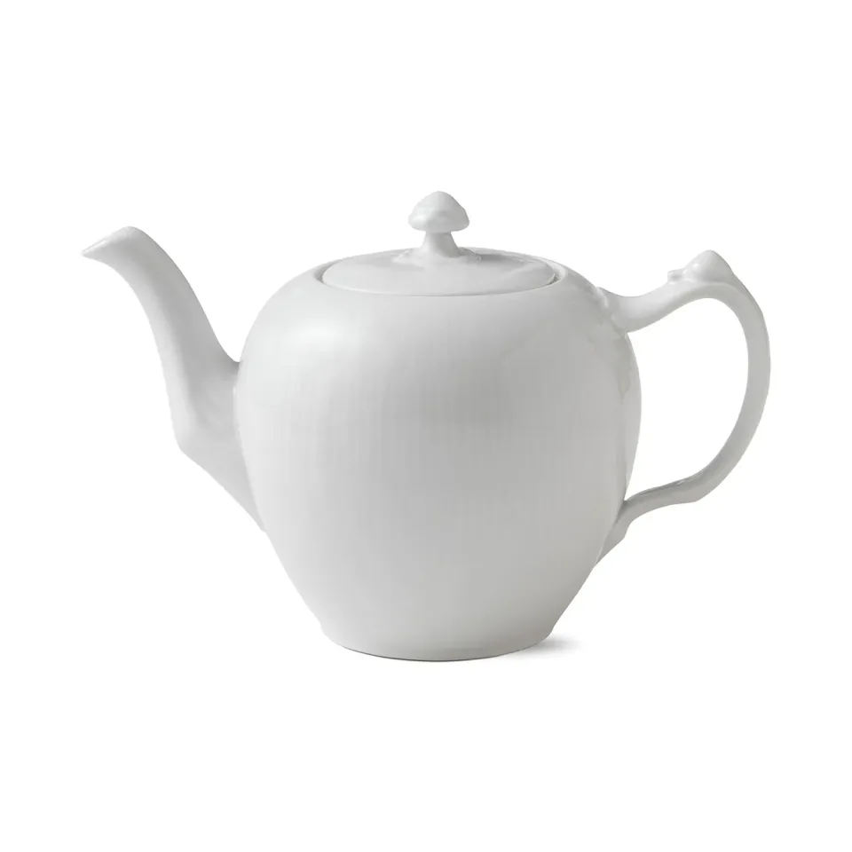 Kgl. Porcelæn Hvid Riflet tekande 100 cl hvid