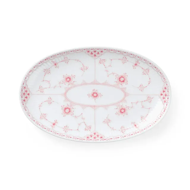 Kgl. Porcelæn Koral Halvblonde asiet 23,5 cm porcelæn