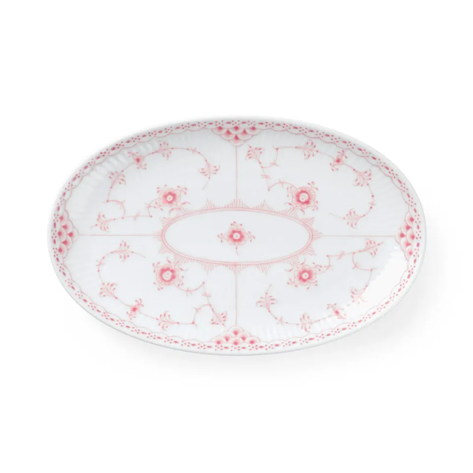 Kgl. Porcelæn Koral Halvblonde asiet 23,5 cm porcelæn