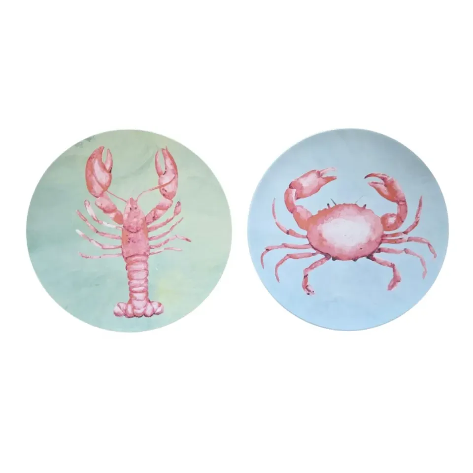 Les Ottomans tallerken porcelæn hummer krabbe 2 stk