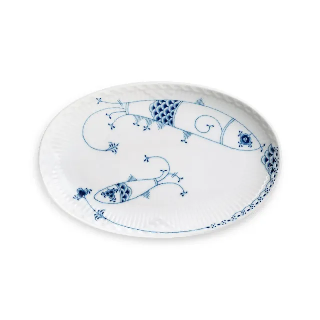 Kgl. Porcelæn Royal Creatures asiet Sild 23,5 cm oval