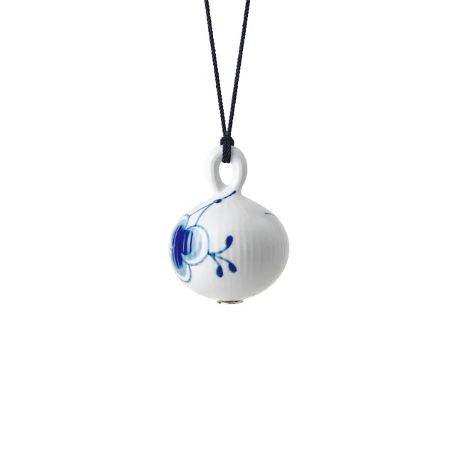 Kgl. Porcelæn Blå Mega Riflet julekugle 9,5 cm nr. 1