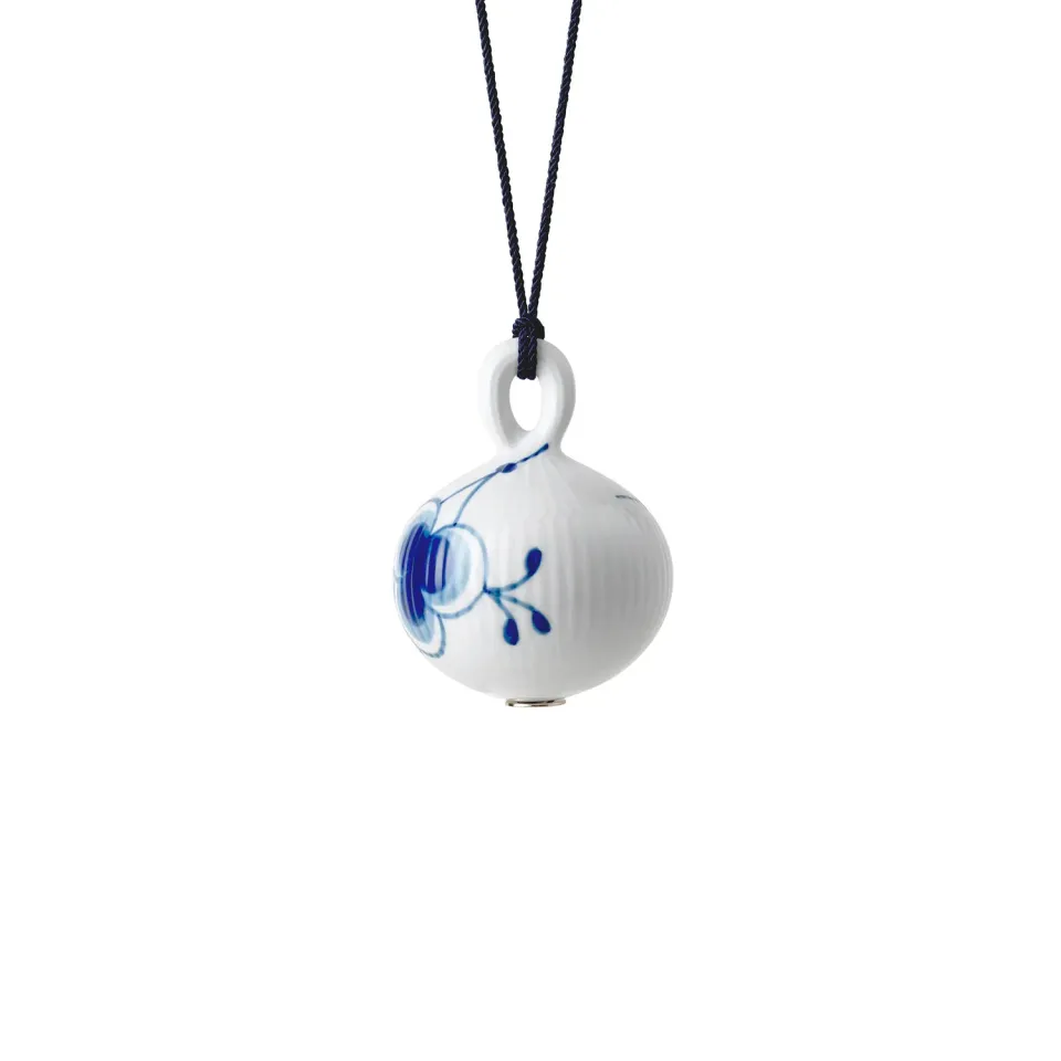 Kgl. Porcelæn Blå Mega Riflet julekugle 9,5 cm nr. 1