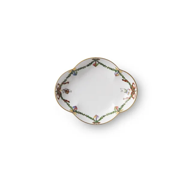 Kgl. Porcelæn Stjerne Riflet Jul fad 17,5 cm julefad