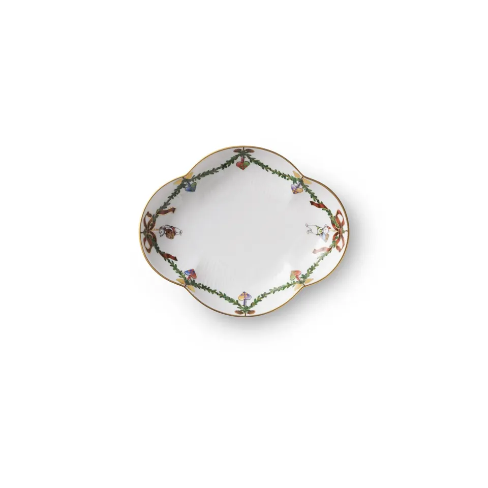 Kgl. Porcelæn Stjerne Riflet Jul fad 17,5 cm julefad