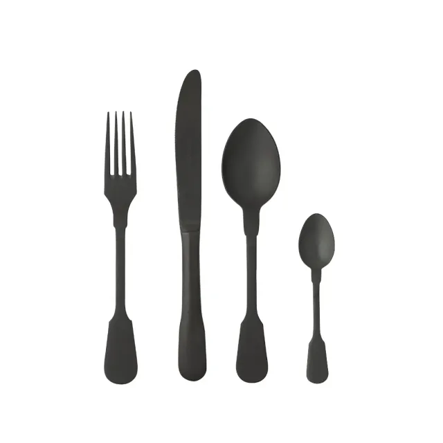 Costa Nova Saga Flatware 24 Pieces Set bestiksæt sort stål
