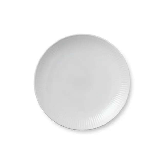 Royal Copenhagen Hvid Riflet tallerken coupe 19 cm hvid