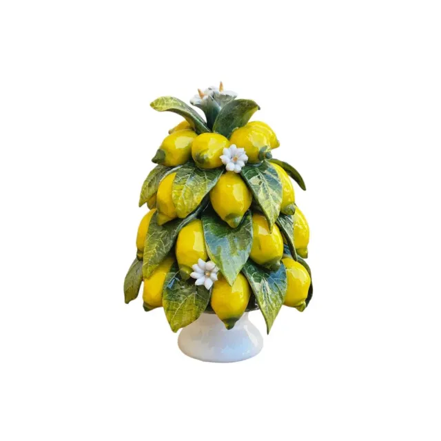 Les Ottomans Piramide bordpynt citron og blomster håndmalet